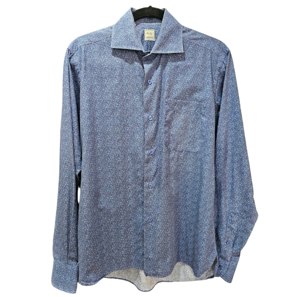 Ike Behar Mens Micro Ditsy Floral Button Down Business Professional Shirt Size M